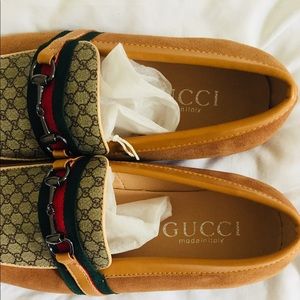 Mens GUCCI Tan Suede G Loafers Sz 10 US